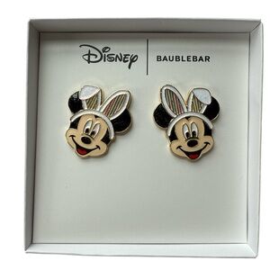 BaubleBar NIB Mickey Mouse Earrings - Black and White